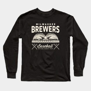 Milwaukee Brewers 1 by Buck Tee Originals Long Sleeve T-Shirt